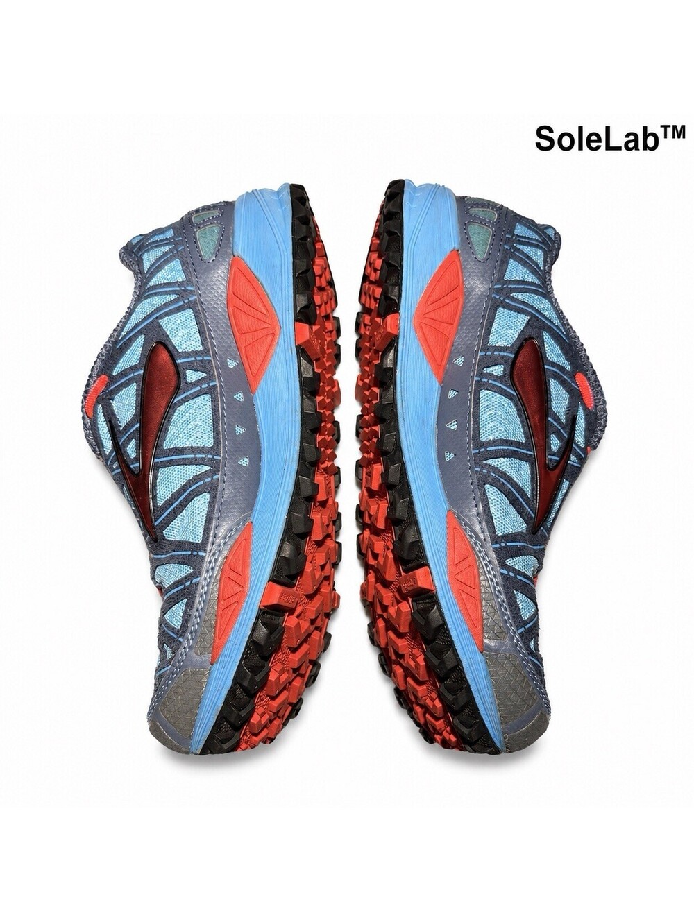 Brooks Cascadia 8 Womens 9 B Blue Red Trail Running Hiking Shoes 1201271B405 - Picture 3 of 7